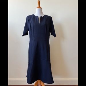 eShakti | Short Sleeve V Neck Flare Hem Midi Shift Dress